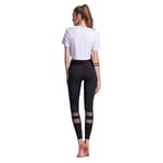 Pantalon de yoga pour femme, legging de sport avec insert en maille, collant de sport pour femme (taille : XL ; couleur : noir)