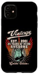 Coque pour iPhone 11 24e anniversaire 24 ans guitariste amateur de guitare né 2001