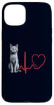 Coque pour iPhone 15 Plus Chat bleu russe Heartbeat EKG Funny Cats Lover