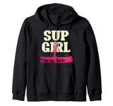 Stand Up Paddleboarding Women Girls Paddleboarder SUP Zip Hoodie