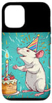 Coque pour iPhone 13 Pro Rat blanc anniversaire Bash for a Squeaky Good Time