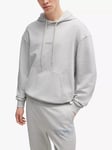 HUGO Cotton 3D Logo Hoodie, Open Grey