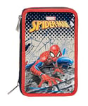 Spider-Man Webbed Wonder, Trousse d'école 3 Compartiments, Bleu Rouge, Porte-Stylo Multi-Compartiments avec Crayons, stylos et Couleurs, Multicolore, Taglia Unica, Moderne