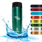 TAVIALO Thermos Vacuum Bottle Travel Mug 460 ml, Dark Green, Stainless Steel Thermos Flask with Heat Insulation, Leak-Proof and Robust