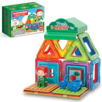 Magformers Town Minimarket Set. Magnetic Building Blocks Make Different Shops with Play Character. STEM Toy and Roleplay Toy for Creativity.