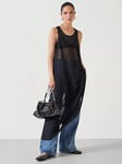 HUSH Lizzie Sheer Maxi Dress, Black