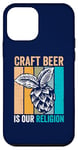 Coque pour iPhone 12 mini La bière artisanale est notre religion, une expression