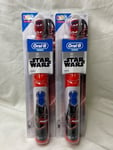 2 x ORAL-B Star Wars Battery Operated Toothbrush KIDS 3+ Years