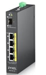 ZYXEL RGS100-12P, 5  PORT UNMANAGED POE SWITCH, 120 WATT POE, DIN RAIL, IP30, 12-58V DC (RGS100-5P-Z