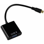 câble adaptateur 1080p mini hdmi mâle vers vga femelle pour ordinateur, tablette, mp4 et moniteur crt/led (noir)