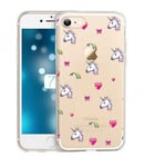 Coque Iphone 7 PLUS Iphone 8 PLUS licorne coeur unicorn cute kawaii transparente