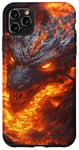 Coque pour iPhone 11 Pro Max Dragon de feu en fusion sortant des profondeurs de lave ardente