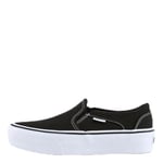 Vans Women's Asher Platform Sneaker, Canvas Black, 2.5 UK