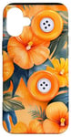 Coque pour iPhone 16 Plus Motif de boutons de couture tropicaux orange aquarelle