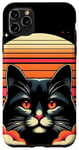 Coque pour iPhone 11 Pro Max Chat noir vintage drôle vintage chat noir drôle vintage