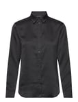 Lauren Ralph Lauren Classic Fit Satin Charmeuse Shirt Svart