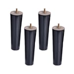 JNMDLAKO 4 Pieces Wood Table Legs Solid Wood Conical Replacement Furniture Feet Furniture Legs for Sofa Bed Cabinet Chair Couch Feet Wood Furniture Legs M10 Thread,Black(Oblique cone10cm)