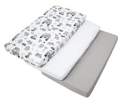 Medi Partners 3pcs Ensemble Drap Housse pour Un lit bébé 60x120 cm 100% Coton literie bébé Matelas Enfant Sac de Couchage lit bébé