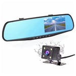 1X(4.3Inch Car Dash Cam Driving Recorder  1080P Cycle  Dvr Dash Cam Dual8056