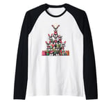 Christmas Tree Miniature Schnauzer Schnauzers Raglan Baseball Tee