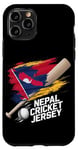 Coque pour iPhone 11 Pro Maillot de cricket du Népal 2024 Drapeau du Népal