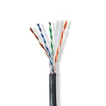 Nedis Nettverkskabelen Roll | CAT6 | Fast | U/UTP | CCA | 305.0 m | Utendørs | Rund | PE | Sort | Trekkboks