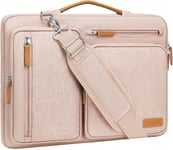 Sacoche Ordinateur Portable,Sacoche Pc Portable 15-15,6 Pouces Compatible Avec Macbook Pro 16,Hp,Dell,Sac Ordinateur Sac Messager Côté Ouvert Avec 4 Poches Zipper&Poignée,Kaki