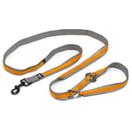 Kurgo Quantum Laisse pour Chien Mains Libres - Ceinture Laisse Chien pour Courir - Laisse réfléchissante pour Chien - Orange