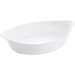 Luminarc - Plat ovale Blanc Smart Cuisine Carine 250°C - Plat à Four en Verre Innovant - Léger et Extra-Résistant - Nettoyage Facile - Fabrication en France - Dimensions 38x23 cm