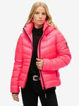 Superdry Hooded Fuji Quilted Padded Jacket - Pink, Pink, Size 8, Women