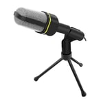 Professional 3.5mm Podcast Studio Microphone Mic For Skype Desktop Pc Black