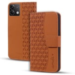 Vaitasy Coque pour Xiaomi Redmi Note 13 Étui Haute Qualité Cuir PU Magnétique Protection Housse avec Fente pour Carte pour Redmi Note 13 - Brun