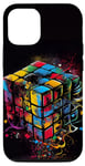 Coque pour iPhone 12/12 Pro Rubik Magic Cube coloré Illustration graphique