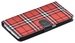 Tellur Housse en Textile/Synthétique de polymère pour iPhone 7 Plus Plaid Print (Rouge/Noir)