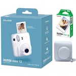 Fujifilm Instax Mini 12, Clay white + Instax Mini Glossy (10 kpl) + alkuperäinen kotelo