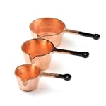 MyTinyWorld Miniature Dollhouse Set of 3 Copper Milk and Sauce Frying Pans