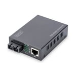 DIGITUS Professional DN-82160 - Convertisseur de média à fibre optique - 1GbE - 10Base-T, 1000Base-LX, 100Base-TX, 1000Base-T - mode unique SC / RJ-45 - jusqu'à 20 km - 1310 nm