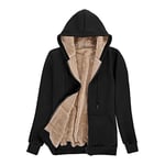 UMIPUBO Veste Polaire Femme Chaud Doublure Zippée à Capuche Hoodies Sweatshirt Veste à Manches Longues Automne Hiver Outerwear Sweats à Capuche(Noir,L)