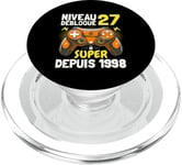 Niveau 27 Débloqué Super Depuis 1998 Anniversaire Gamer PopSockets PopGrip pour MagSafe