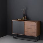 Sideboard Virka High, Färg Valnöt/Svartmålad ek