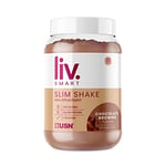 USN Liv.Smart Slim Shake Chocolate Brownie 550g - High Protein (21g) Meal Replacement Shake & Weight Loss Support - Low in Sugar & Suitable for Vegetarians, 10 Servings