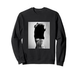 Sexy Black White T-Shirt Motif, Hot Woman Portrait Hoodie Sweatshirt