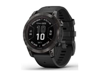 Garmin Fenix 7 Pro Sapphire Solar - 47 Mm - Titan Karbongrå Dlc - Sportsur Med Bånd - Silikon - Svart - Håndleddstørrelse: 125-208 Mm - Display 1.3" - 32 Gb - Bluetooth, Wi-Fi, Ant+ - 73 G