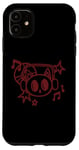 Coque pour iPhone 11 Y2K 90s Cat porte un casque d'écoute et entend de la musique