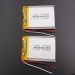 2pcs 3.7v 370mah 1.37Wh Li-Polymer Li Battery 373040 NTC 3 Wires For GPS DashCam