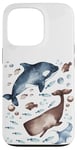 Coque pour iPhone 13 Pro Orca Whale Motif For Kids With Ocean Fish Pattern Cute Fishy