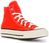 Converse A06525C Chuck 70 Hi Vintage Canvas Trainer Bright Red UK 3 - 12