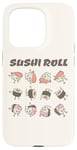 Coque pour iPhone 15 Pro Mignon Kawaii Rouleau de Sushi Dessin animé Dessin animé Japonais Nourriture Anime