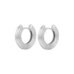 The Mini Ridged Amalfi Hinge Hoops, Sølv