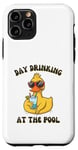 iPhone 11 Pro Funny Duck Swimming Pool Vacation Day Drinking At The Pool Case